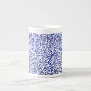 Caneca De Porcelana William Morris Vintage Padrão Floral Azul Branco