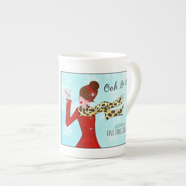 Caneca De Porcelana WINTER DIVA - Live Love Sparkle! (Frente Esquerda)