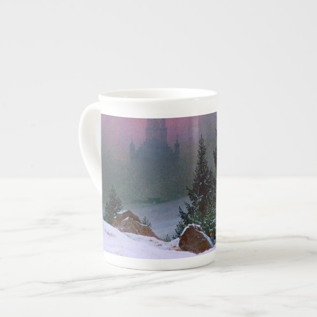 Caneca De Porcelana Winter Landscape Caspar David Friedrich (Frente Esquerda)