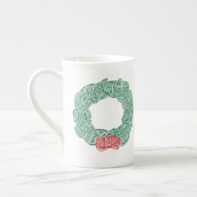 Caneca De Porcelana Wreath Natal (Esquerda)