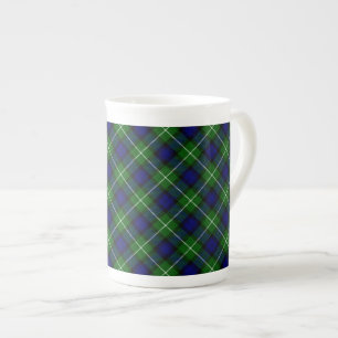 Caneca De Porcelana Xadrez azul-tartan