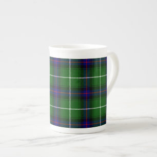 Caneca De Porcelana Xadrez azul verde MacDonald tartan