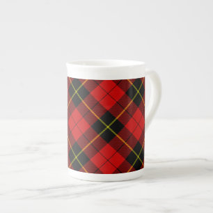 Caneca De Porcelana Xadrez preto Wallace Tartan