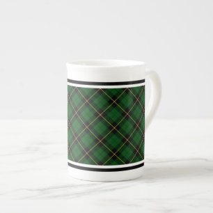Caneca De Porcelana Xadrez verde e preta do Tartan da caça de Wallace