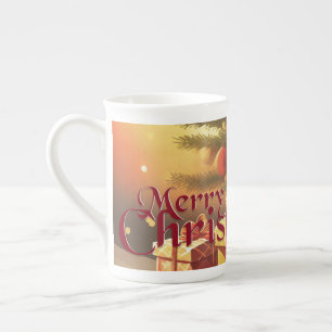 Caneca De Porcelana Xmas Motif, com presentes na árvore de Natal