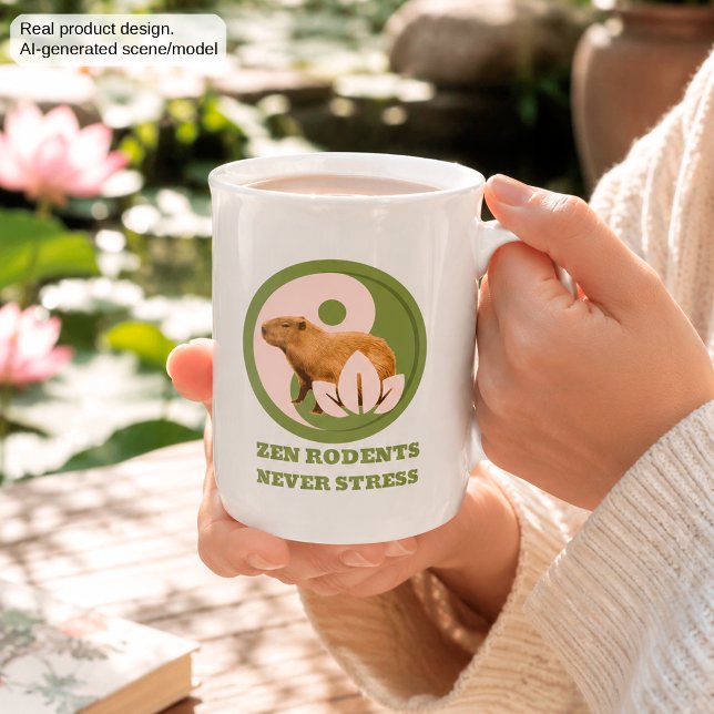 Caneca De Porcelana Zen Capivara Yin Yang Nature Pacífica (Criador carregado)