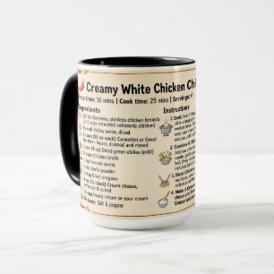 Caneca de Presente com Receita de Chili de Frango