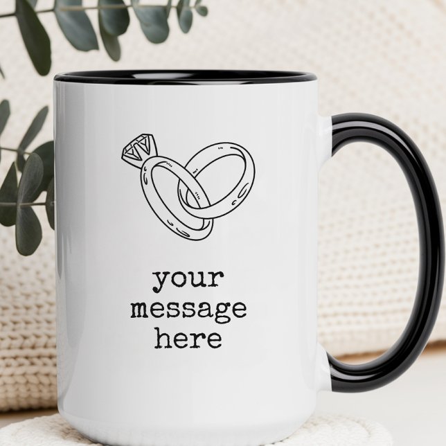 Caneca de Presente com Texto Personalizado para Ca (Custom Text Anniversary Mug – Mr and Mrs Gift for Husband and Wife or Newlyweds)
