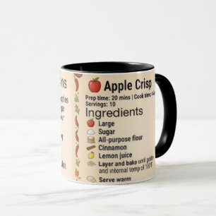 Caneca de Presente Culinário com Receita de Maçã C