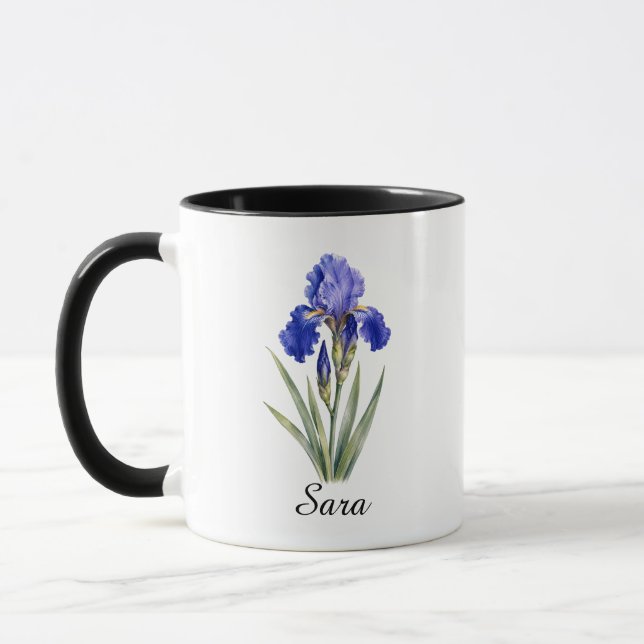 Caneca de Presente da Flor de Nascimento Íris de F (Esquerda)