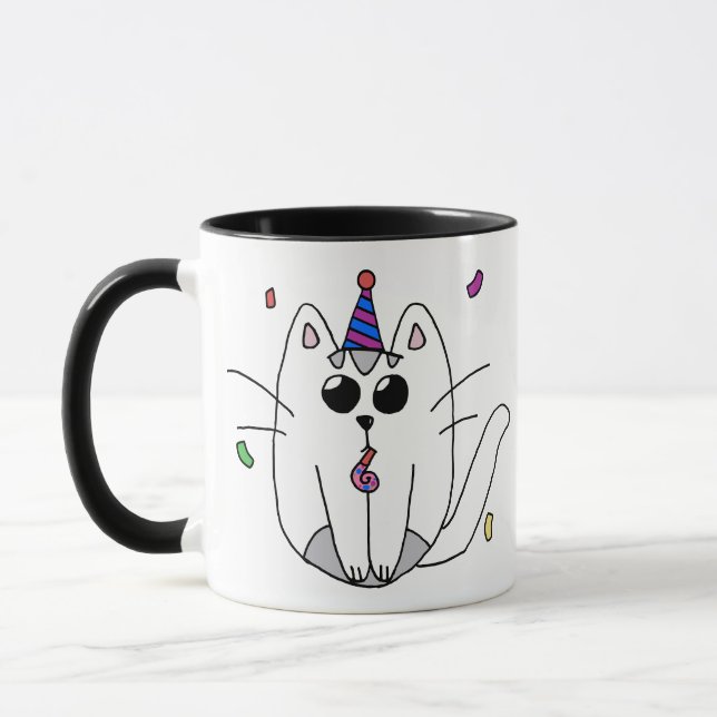 Caneca de presente de aniversário com gato (Esquerda)