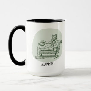 Caneca de presente de aniversário de Aquário com p