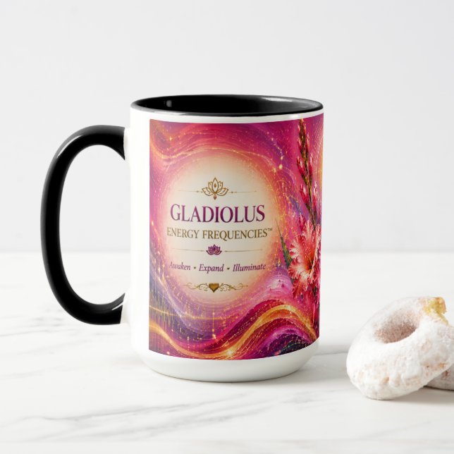 Caneca de Presente de Casamento Pais Abstratos de  (Com Donut)