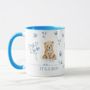 Caneca de presente de chá de bebê urso de pelúcia