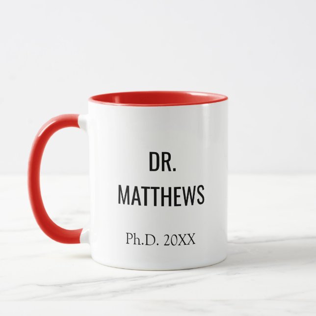 Caneca de Presente de Graduação Personalizada Dr P (Esquerda)