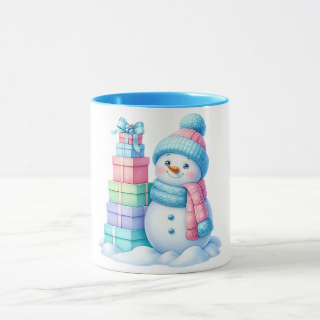 Caneca de presente de Natal boneco de neve (Centro)