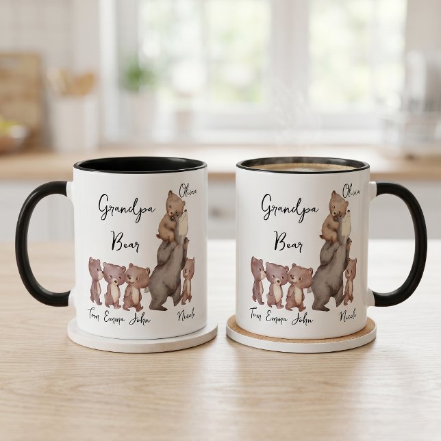Caneca de Presente do Dia dos Pais para Papai Urso (Criador carregado)