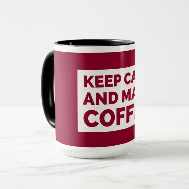 Caneca de Presente para Amante de Café – Mantenha  (Frente Esquerda)