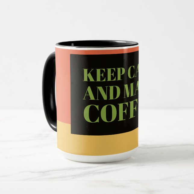 Caneca de Presente para Amante de Café – Mantenha  (Frente Esquerda)