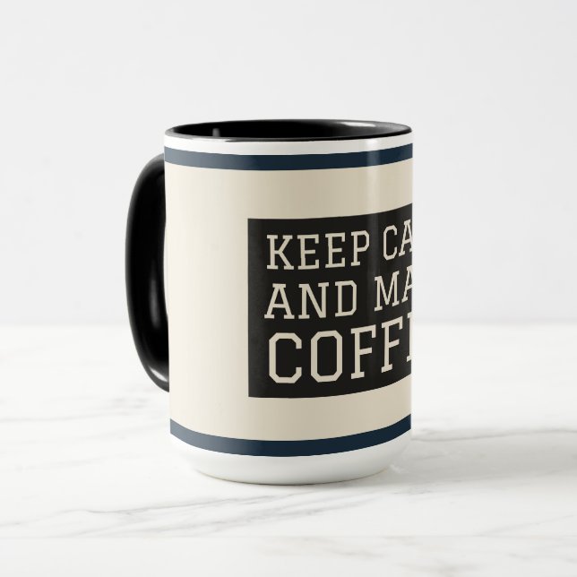 Caneca de Presente para Amante de Café – Mantenha  (Frente Esquerda)