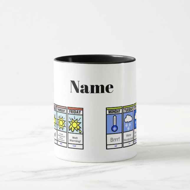 Caneca de Previsões Meteorológicas de Calor e Frio (Centro)