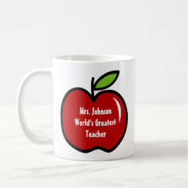 Caneca de professor com maçã vermelha | design per