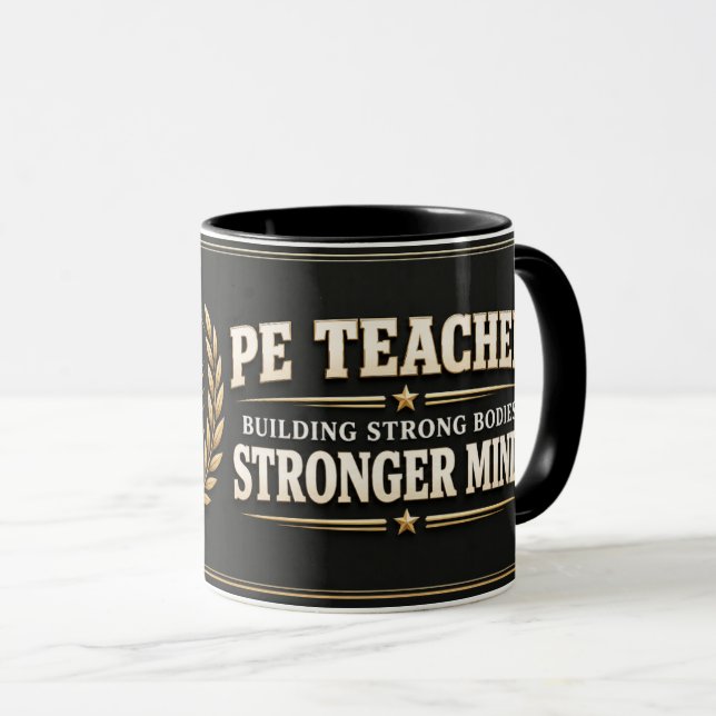 Caneca de Professor de Educação Física, Construind (Frente Esquerda)