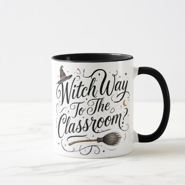 Caneca de Professora de Halloween 'Caminho da Brux (Direita)