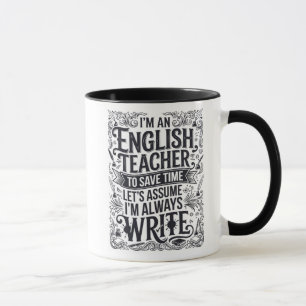 Caneca de Professora de Inglês Engraçada Sempre Es