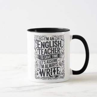 Caneca de Professora de Inglês Engraçada Sempre Es