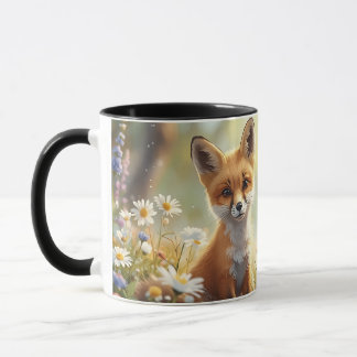 Caneca de Raposa Floral Fofa - Companhia de Animai