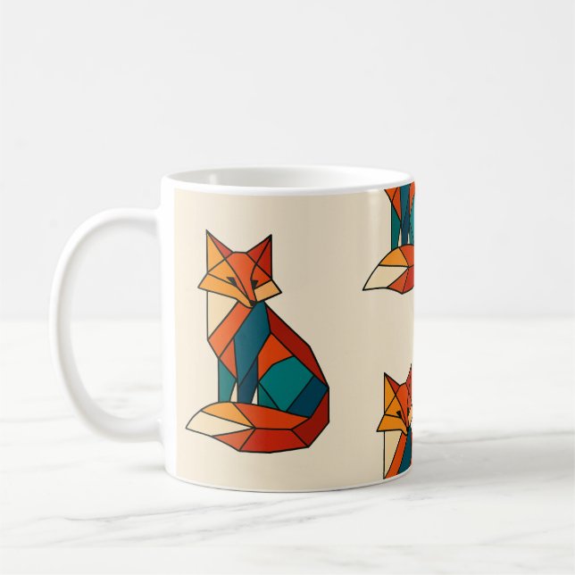 Caneca de raposa geométrica (Esquerda)