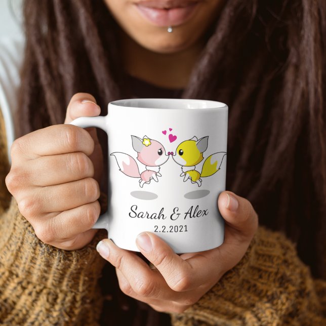 Caneca de Raposas, Caneca de Café Personalizada pa (Criador carregado)