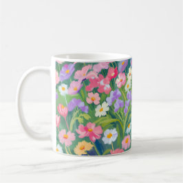 caneca de rotina da manhã floral