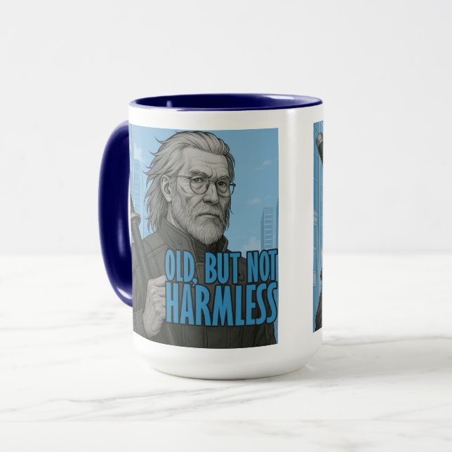 Caneca de Samurai Cyberpunk Antigo Mas Não Inofens (Frente Esquerda)