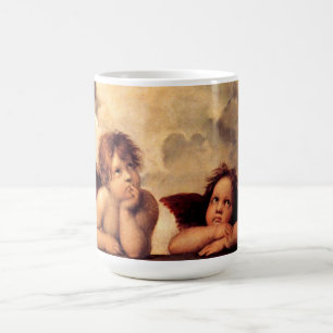 Caneca de Sistine Madonna dos querubins de Raphael