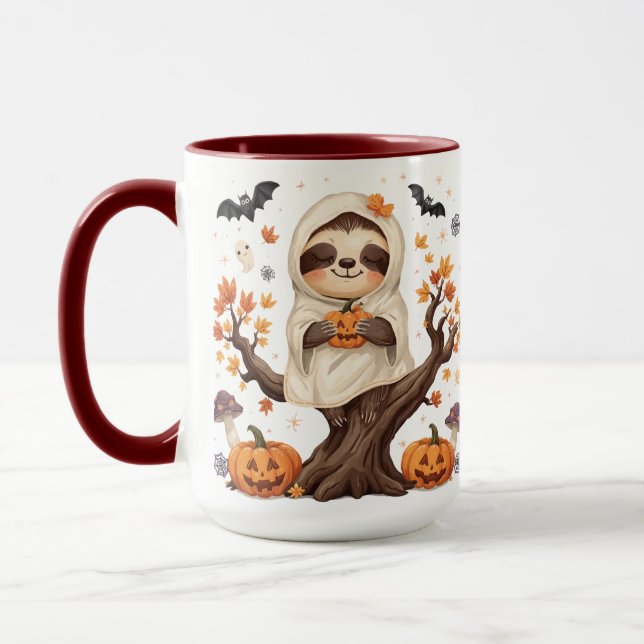 Caneca de Sloth de Halloween Fofa Sloth Assustador (Esquerda)
