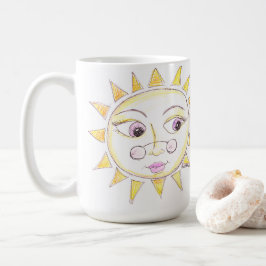 Caneca de sol de olhos brilhantes