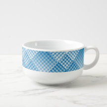 Blue White Checker Abstract Pattern