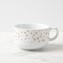 Caneca De Sopa Coral Confetti Watercolor Dots Soup Mug