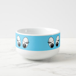 Caneca De Sopa Curioso Olho Engraçado Mug de Sopa - Personalizáve