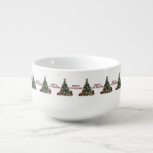 Caneca de Sopa de Árvore de Natal Alegre