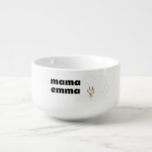 Dish de nome floral mínimo personalizado para a mã