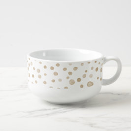 Caneca De Sopa Fawn Confetti Watercolor Dots Soup Mug