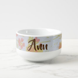 Caneca De Sopa Flores da aguarela da bacia de sopa