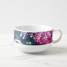 Caneca de Sopa Mosaico de Rosa