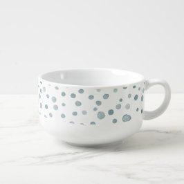 Caneca De Sopa Peacock Confetti Watercolor Dots Soup Mug