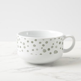 Caneca De Sopa Sage Confetti Watercolor Dots Soup Mug