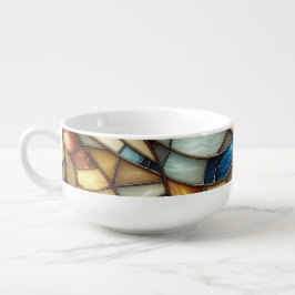 Caneca De Sopa Stained Glass Waves
