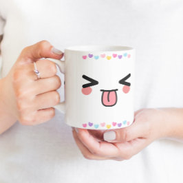 caneca de sorriso bonito de kawaii